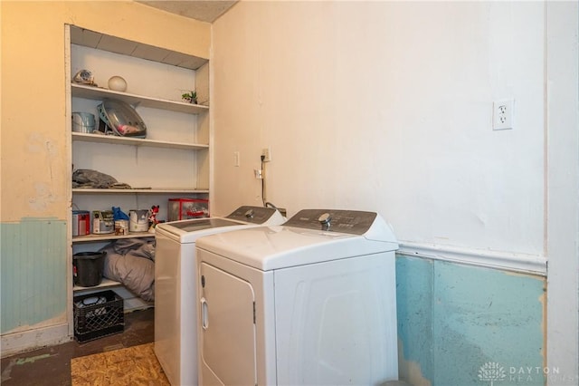 laundry area with laundry area and washer and dryer