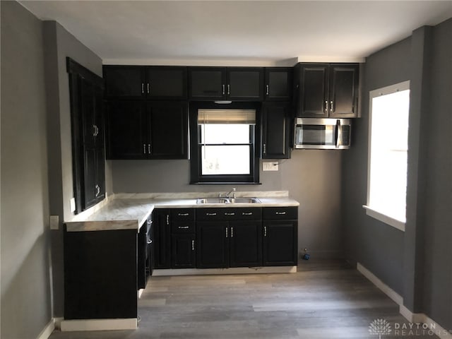 kitchen featuring light hardwood / wood-style floors and sink