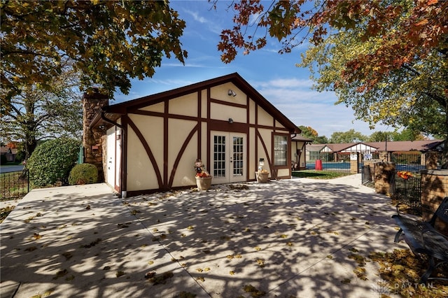 exterior space with french doors