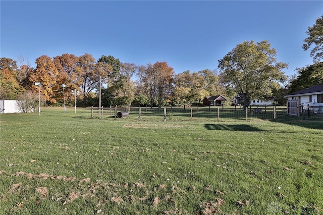 view of yard featuring a rural view