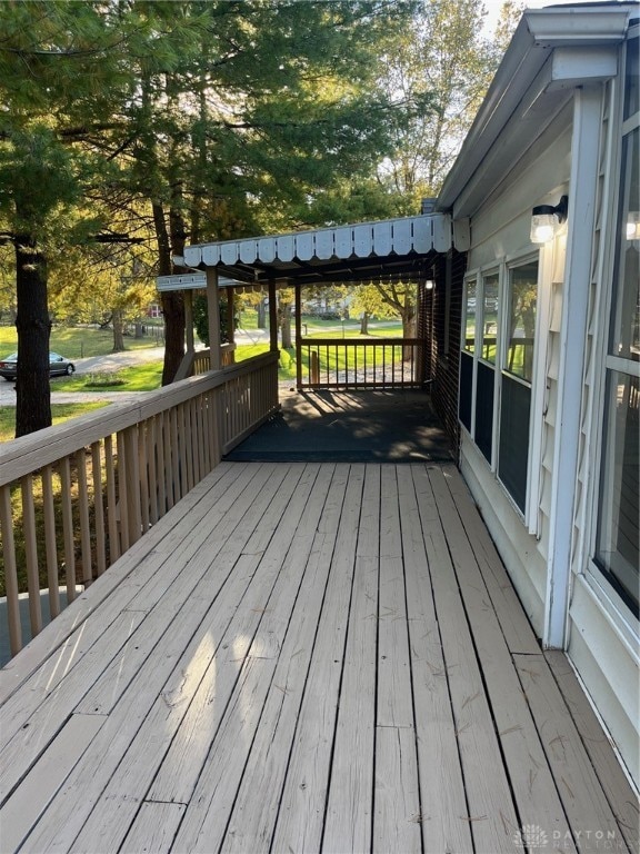 view of wooden deck