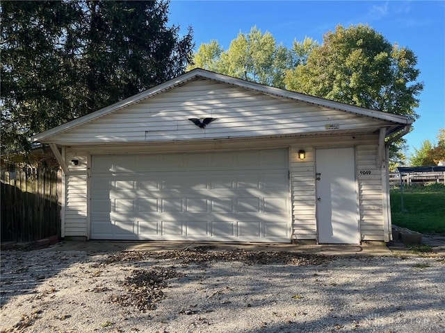 view of garage