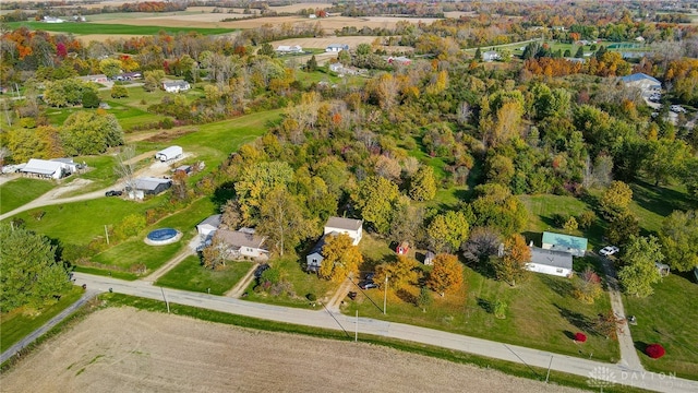 aerial view with a rural view