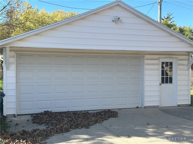 view of garage