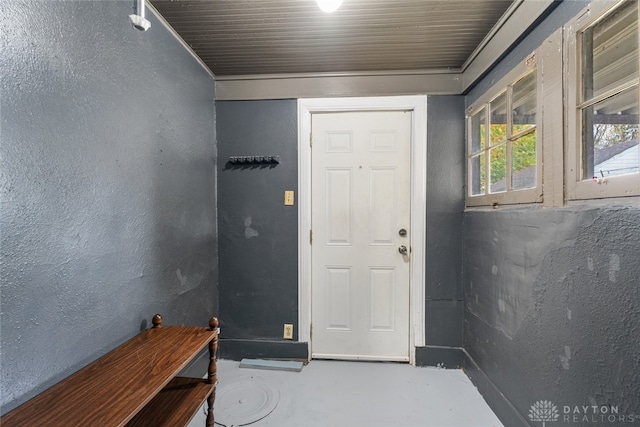 entryway with concrete flooring