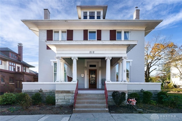 view of front of property with a porch