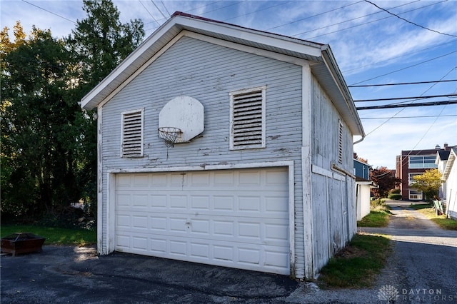 garage featuring a detached garage