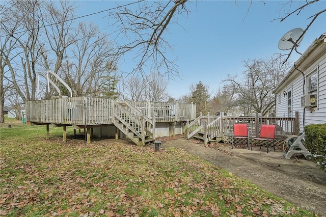 view of yard featuring a deck