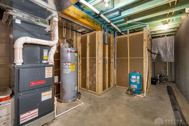 utilities with electric water heater and heating unit