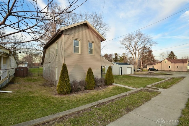 view of home's exterior featuring a yard