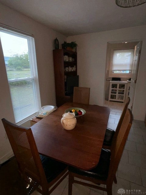 view of tiled dining space