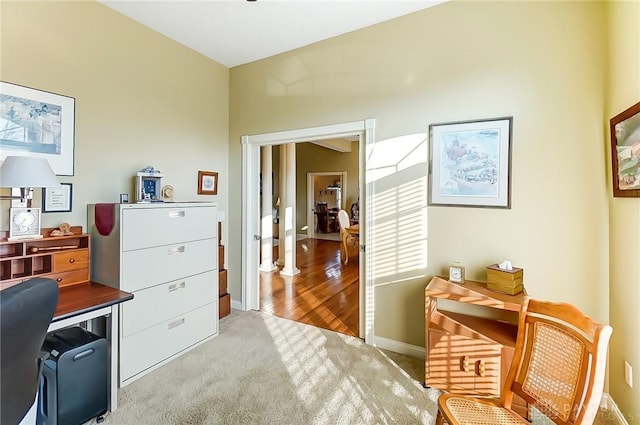 view of carpeted office