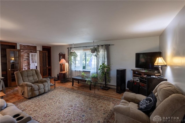 living room featuring hardwood / wood-style flooring