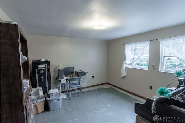 office featuring concrete flooring