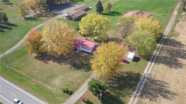 bird's eye view with a rural view