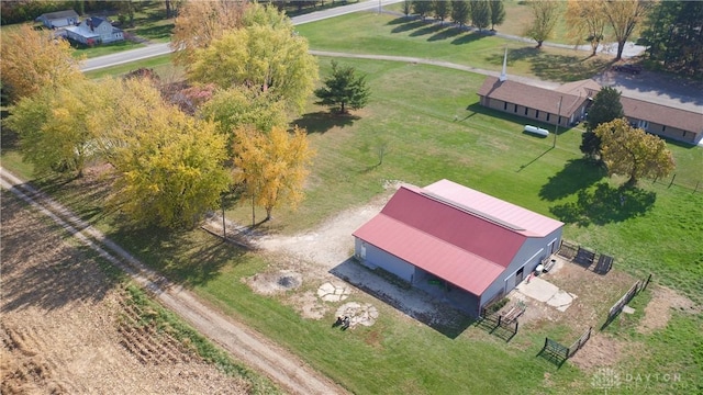 aerial view featuring a rural view