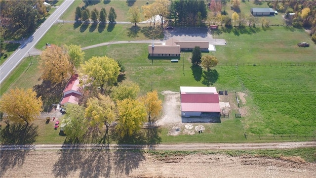 drone / aerial view with a rural view