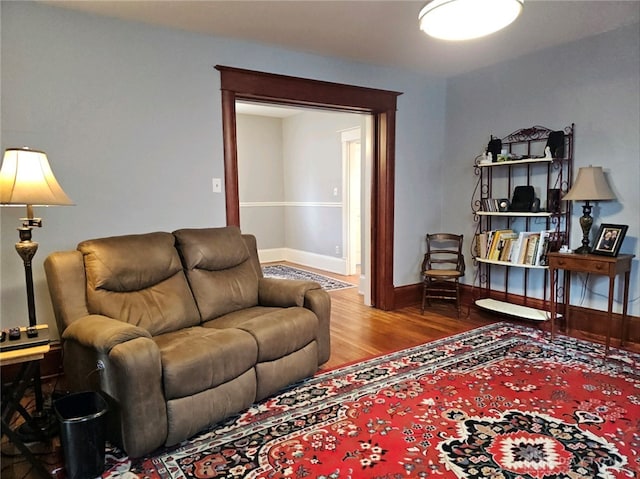 living room featuring hardwood / wood-style flooring