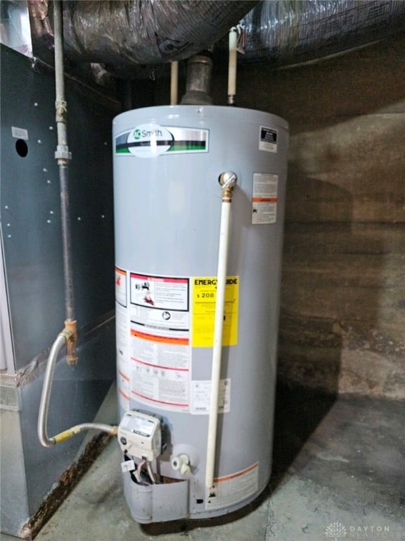 utilities featuring gas water heater