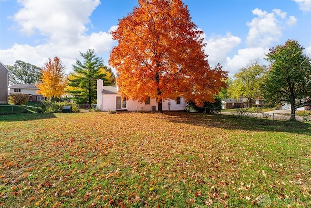 view of yard with fence