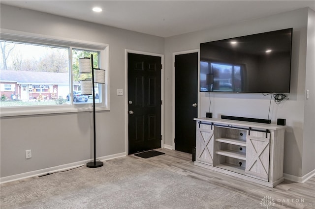 entrance foyer with light wood-type flooring