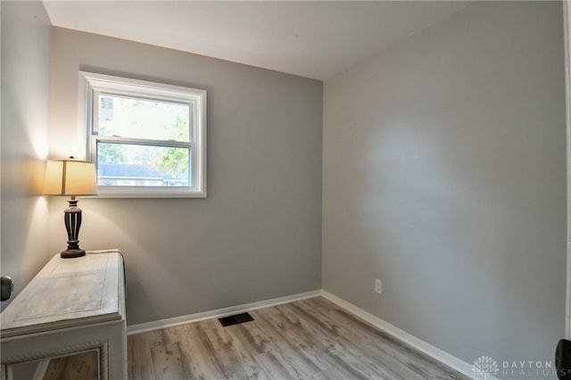 interior space with light hardwood / wood-style floors