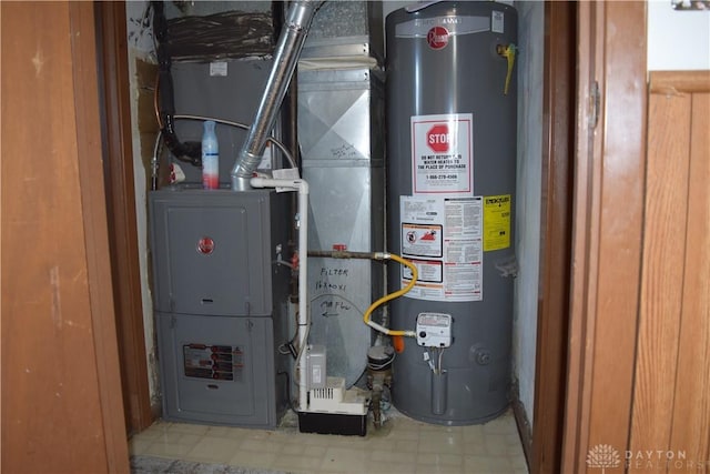 utilities with heating unit and water heater