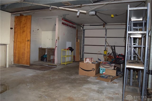 garage featuring a garage door opener