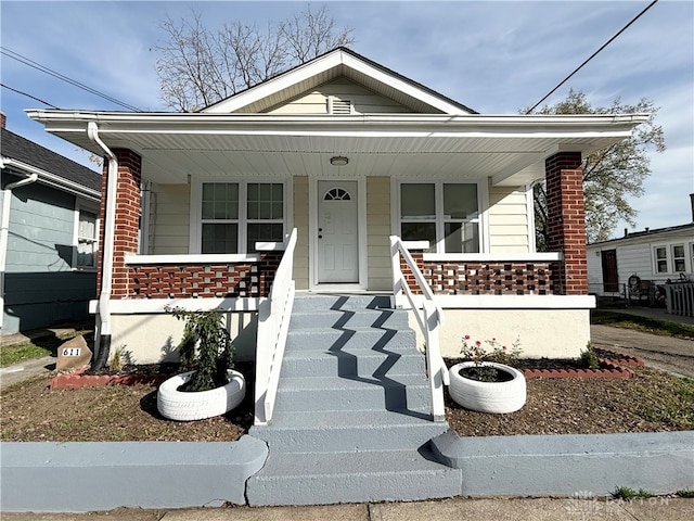 bungalow featuring a porch