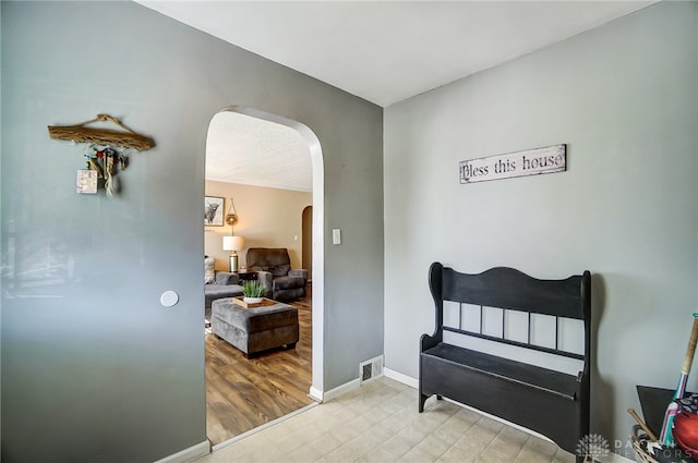 interior space with light hardwood / wood-style floors