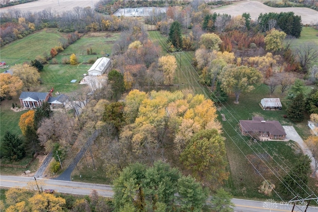 bird's eye view with a rural view