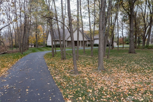 view of front of home with a front yard