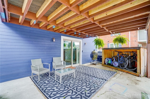 view of patio / terrace with a grill