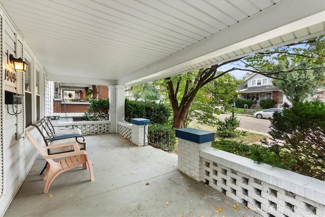 view of patio with a porch