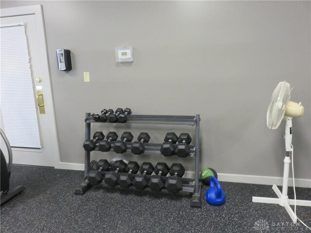 view of workout area