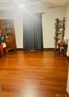 spare room with hardwood / wood-style floors