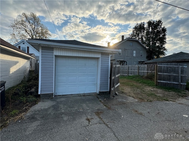 view of garage