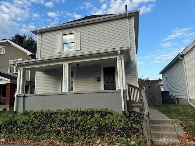 view of front property with covered porch