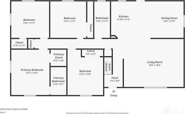 6168 Cantata Ct, Dayton, OH 45449 - floor plan