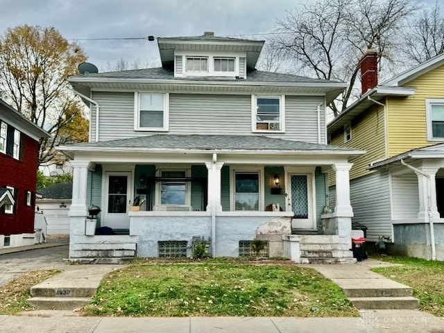 view of front of property with covered porch