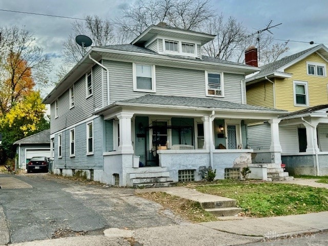 view of front facade featuring covered porch