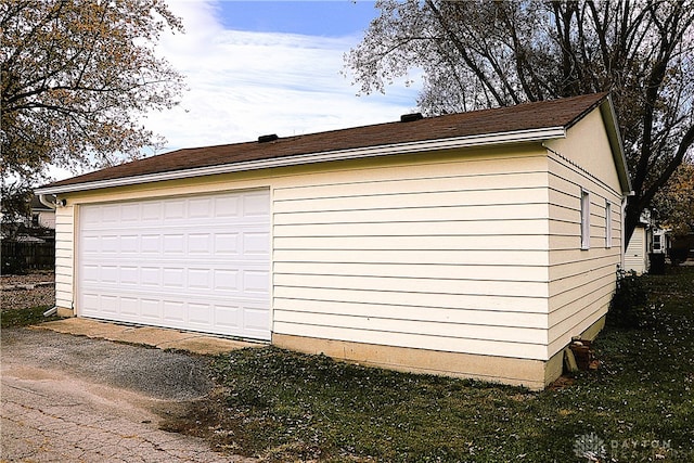 view of garage