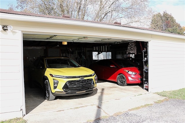 garage featuring a garage door opener