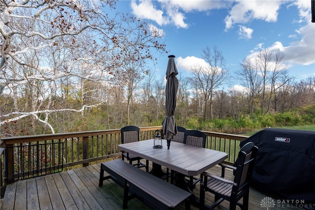 deck featuring area for grilling