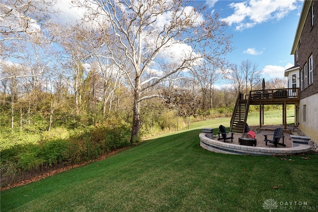 view of yard featuring a deck