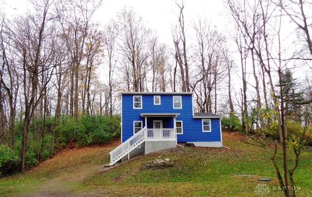 view of front of property with a porch