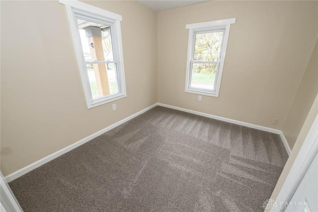 unfurnished room featuring carpet