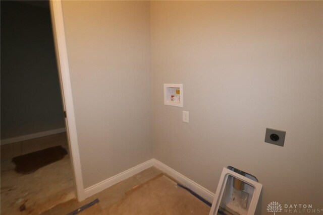 laundry room with hookup for a washing machine and electric dryer hookup