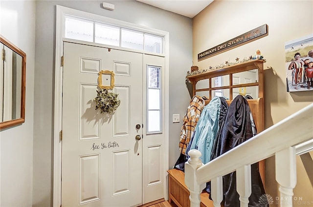 entrance foyer featuring hardwood / wood-style floors