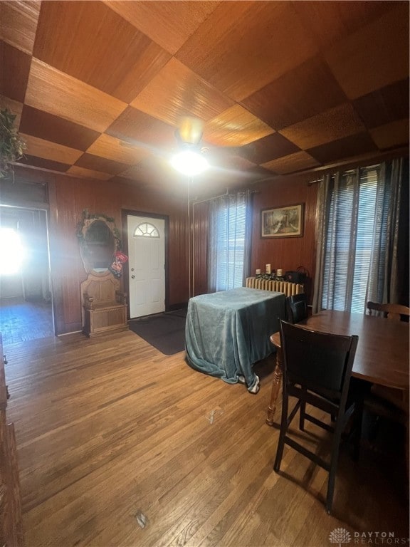 bedroom with ceiling fan and wood-type flooring